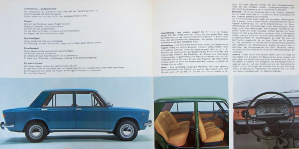 Autobianchi A 111 Modelprogram 1970 Carbrochure (10330)
